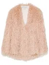 Forte Forte Voluminous Textured Kimono-style Coat In Peachy Beige In Pink