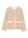 Forte Forte Textured Fabric Jacket Gold-tone Buttons In Brown