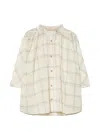 Forte Forte 타탄 패턴 마크라메 자수 셔츠 In White