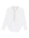 Forte Forte White Cotton Shirt With Gold Crescent Studs In White