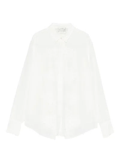 Forte Forte White Embroidered Cotton Silk Shirt In Multi