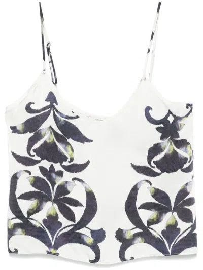 FORTE FORTE WHITE FLORAL-PRINT TOP