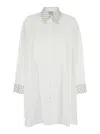 Forte Forte White Maxi Shirt With Pearls Decoration In Cotton Woman In White