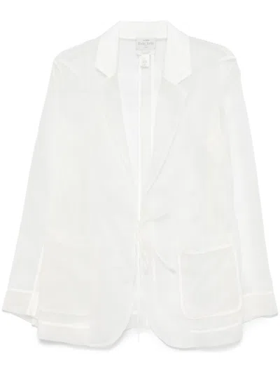 FORTE FORTE WHITE SILK ORGANZA BLAZER