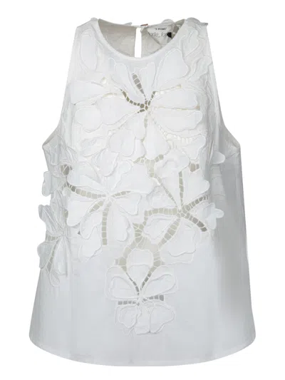 Forte Forte White Top With Floral Appliques