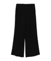 Forte Forte Elastic Waist Taffeta Wide Leg Pants In Black