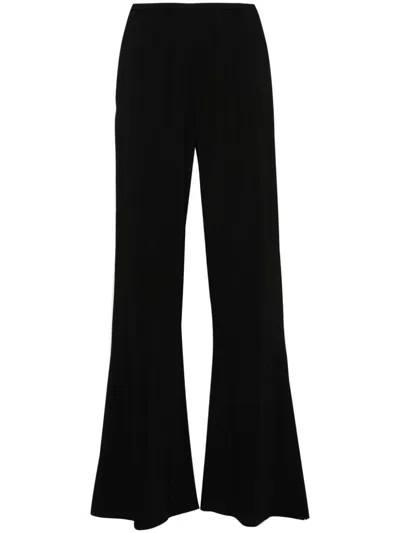 Forte Forte Wide-leg Crepe Trousers In Black