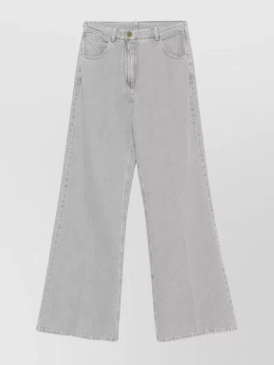 FORTE FORTE WIDE-LEG DENIM TROUSERS FIVE POCKETS
