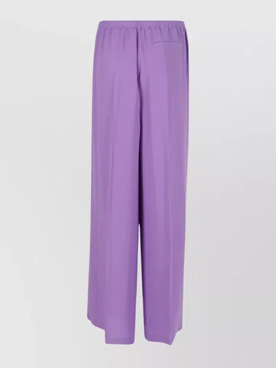 Forte Forte Wide Leg Eco Viscose Double Georgette Pants In Purple