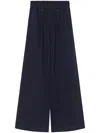 Forte Forte High-waisted Wide-leg Trousers In Textured Cotton-viscose Blend In Black