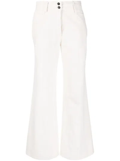 Forte Forte Wide-leg Mid-rise Trousers In Neutrals