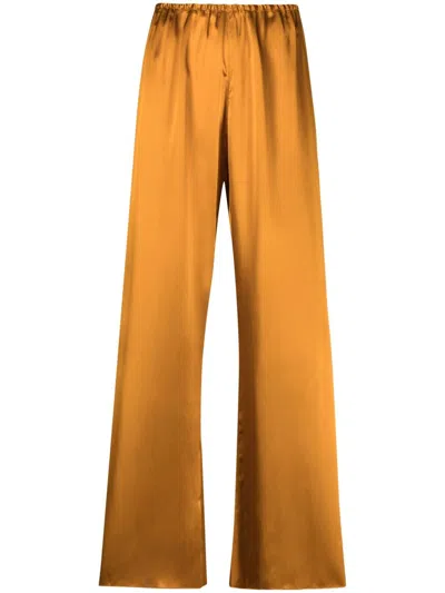 Forte Forte Wide-leg Satin-finish Trousers In Orange