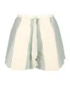 Forte Forte Chic Cotton Linen Stripe Bermuda With Embroidery
