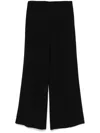 Forte Forte Elastic Waist Taffeta Wide Leg Pants In Black