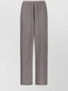 Forte Forte Wide Leg Trousers In Textured Fabric In Gray
