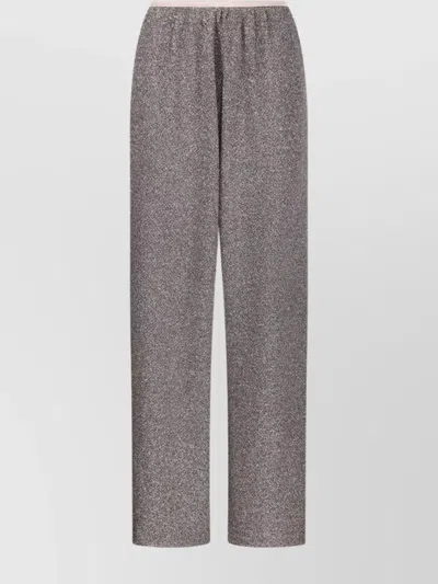 Forte Forte Wide Leg Trousers In Textured Fabric In Gray