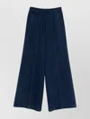 Forte Forte Wide Leg Trousers With Elastic Waist And Pleats In Blue
