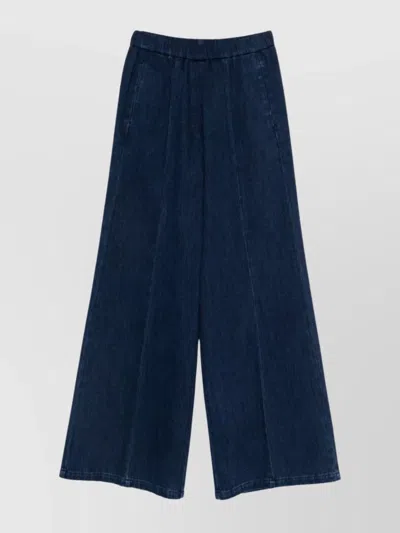 FORTE FORTE WIDE LEG TROUSERS WITH ELASTIC WAIST AND PLEATS