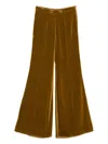 Forte Forte Wide-leg Velvet Pants With Golden Hue In Brown