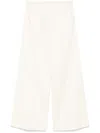 Forte Forte Wide-leg Cotton Trousers With Elastic Waistband In White