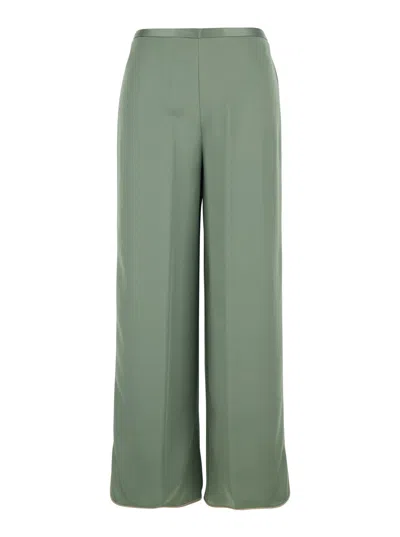 Forte Forte Wide-leg Viscose-acetate Blend Trousers In Green