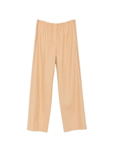 Forte Forte Wide-leg Wool Trousers In Brown