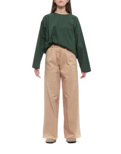 Forte Forte Elasticated-waistband Gabardine Palazzo Pants In Brown