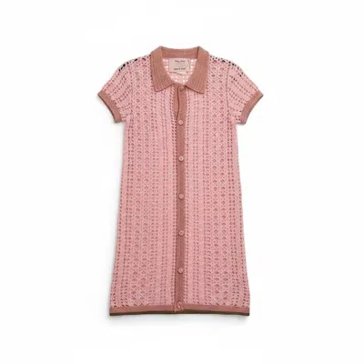 Forte Forte Women's Cablé Lux Handmade Crochet Mini Dress In Petalo In Pink