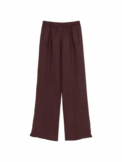Forte Forte Women's Chic Linen Gauze Pleated Pant In Fondant In Burgundy