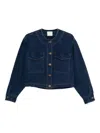 Forte Forte Cotton Overshirt With Chest And Patch Pockets In Blue