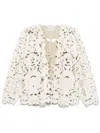 Forte Forte Forte_forte Leather Bomber Jacket With “poetic Orchid” Embroidery Work In White