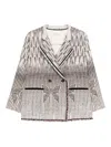 Forte Forte Geometric Patterned Double-breasted Jacket In Gold