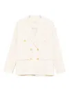 Forte Forte Double-breasted Tailored Jacket Featuring Flap Pockets In White