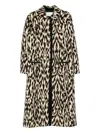 Forte Forte Long Animal Print Coat Featuring Pockets In Multi