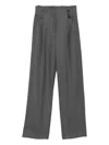 Forte Forte Highrise Trousers In Wool With Chevron Patterning In Multi