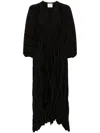 Forte Forte Forte_forte Plissé Satin Midi Dress In Black