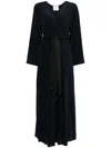 Forte Forte Semi-sheer Pleated Flared Dress In Blue