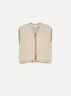 Forte Forte Women's Eco-sherling And Nylon Double Face Waistcoat In Ivory In Neutral