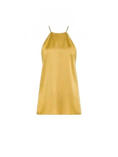 Forte Forte Women's Envers Halterneck Satin Top In Gold