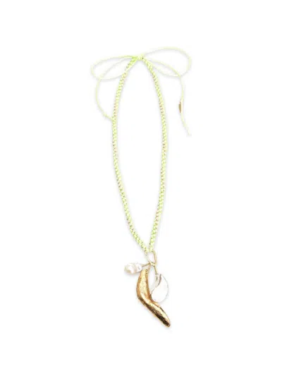 Forte Forte Green Crochet Pendant Necklace