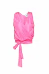 Forte Forte Women's Habotai Cross Top In Taffy In Multi