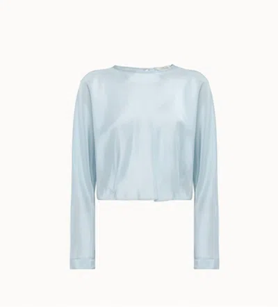 Forte Forte Women's Habotai Silk Chic Round Neck Shirt In Blue