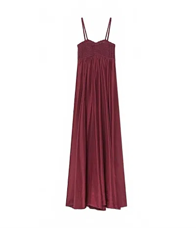 Forte Forte Women's Habotai Silk Crochet Effect Bustier Dress In Ruby In Pink