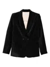 Forte Forte Double-breasted Velvet Jacket Pockets In Black