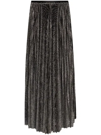 FORTE FORTE WOMEN'S LAMÃ© PIED DE POULE LONG SKIRT