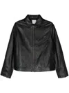 Forte Forte Zip-up Leather Jacket In Black