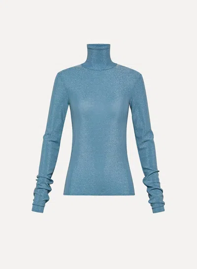 Forte Forte Women's Lurex Turtleneck T-shirt In Blue