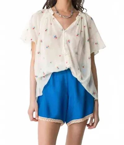 Forte Forte Women's "petites Fleurs" Embroidery Voile Bohemienne Shirt In Ivory In Multi
