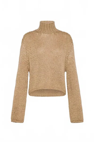 Forte Forte Women's Rollneck Knit Sweater In Brown In Gold