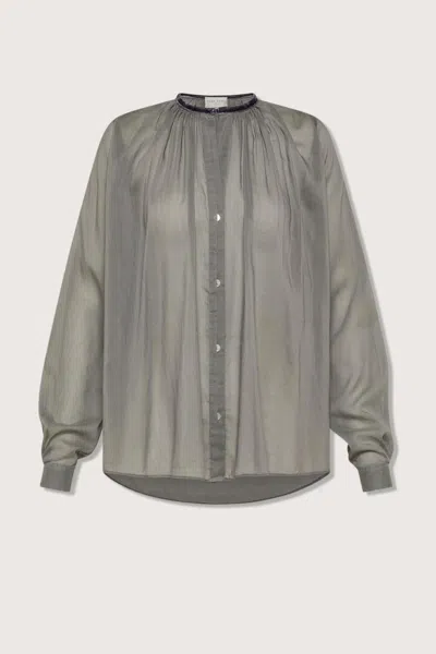 Forte Forte Women's Silk-voile Bohemian Shirt In Stone In Gray